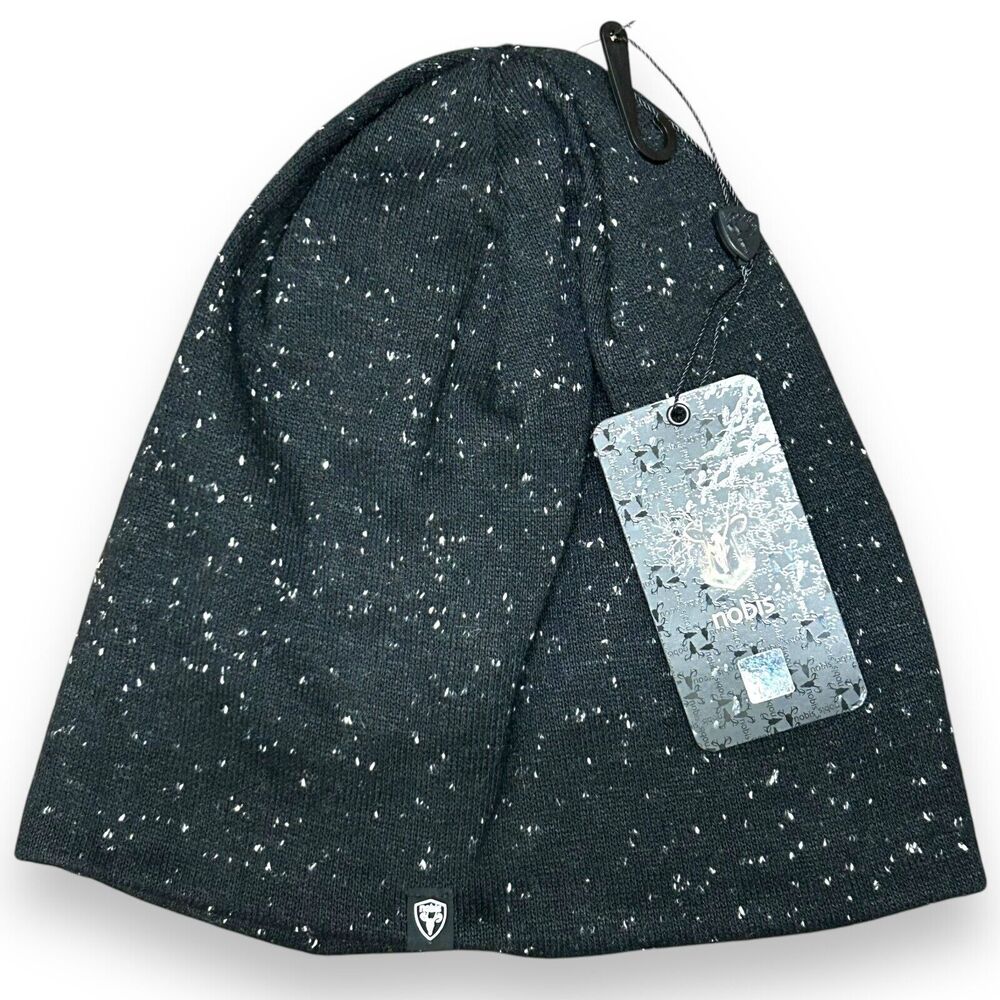 NWT Nobis Bring Back Slouchy Beannie Hat Wool Blend Black One Size Unisex